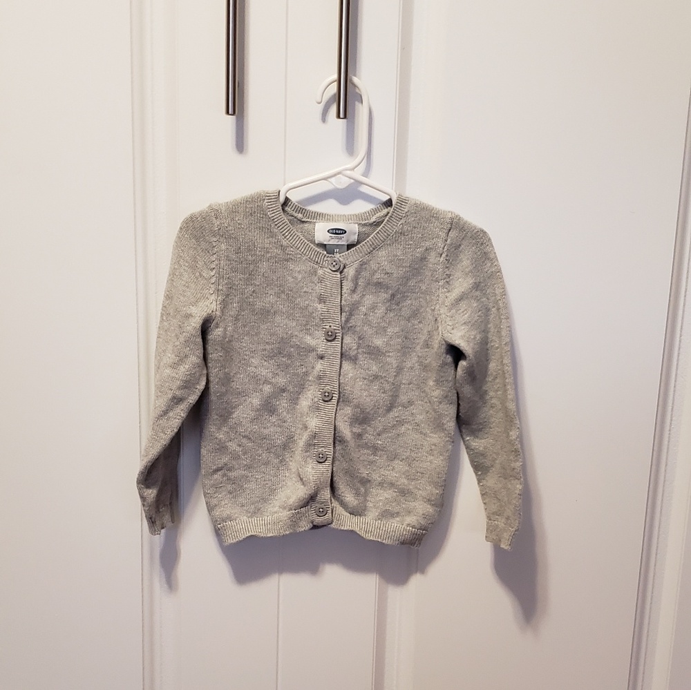 Toddler gray button down cardigan